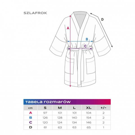 Eevi Szlafrok Damski Kimono z Wafelka Winogronowy S