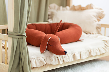 SenLove Ochraniacz do Łóżeczka Piesek Ceglasty