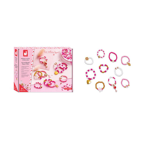 Janod Zestaw kreatywny do tworzenia biżuterii Pierścionki z koralików 7+