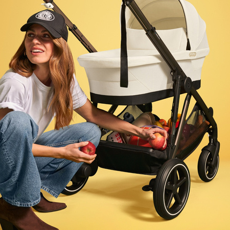 Cybex E-Gazelle S Wspomagany Wózek Głęboko-Spacerowy Rama Czarna Moon Black + Fotelik Cybex Cloud G I - Size Fotelik + Baza G + Adaptery