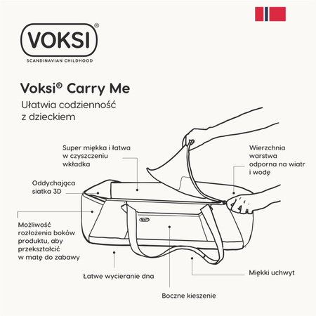 BeSafe Voksi Carry Me Wielofunkcyjne Nosidło/Przenośna Gondola Z Funkcją Maty - Czarna