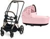 Cybex e-Priam 4.0 Rama ze Stelażem Siedziska + Gondola Wózek Głęboki Pale Blush Simply Flowers