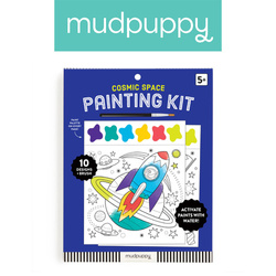 Mudpuppy Książeczka do malowania kolorowanka akwarelowa z pędzelkiem Kosmos 5+
