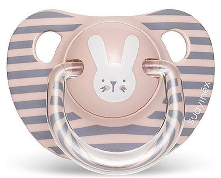 Suavinex Smoczek anatomiczny silikonowy Premium 6-18m  Królik Hygge Baby Różowy
