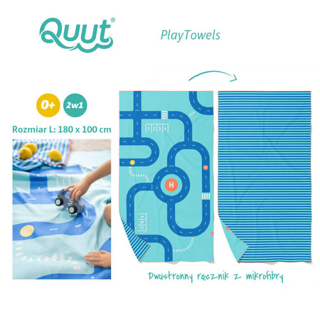 QUUT Dwustronny ręcznik plażowy PlayTowels L (180 x 100cm) Road