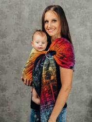 LennyLamb Chusta Kółkowa Splot Żakardowy Noszenia Dzieci Symfonia Tęczowa Dark  1,8m 100% Bawełna