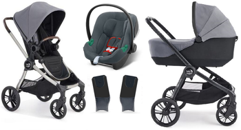 Baby Jogger City Sights Wózek Głęboko-Spacerowy + Cybex Aton B2 i-Size Fotelik Samochodowy 0-13kg + Adaptery Dark Slate 