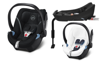 Cybex Aton 5 Fotelik Samochodowy 0-13kg + Baza 2-fix + Letnia Tapicerka Deep Black