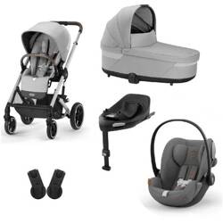 Cybex Balios S Lux Wózek Głęboko-Spacerowy + Cloud G I-Size Fotelik Samochodowy 0-13kg + Baza G + Adaptery Lava Grey