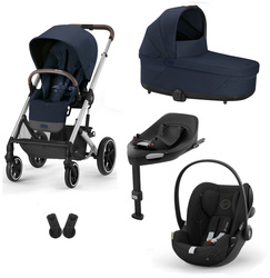 Cybex Balios S Lux Wózek Głęboko-Spacerowy + Cloud G I-Size Fotelik Samochodowy 0-13kg + Baza G + Adaptery Ocean Blue