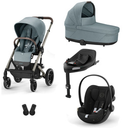 Cybex Balios S Lux Wózek Głęboko-Spacerowy + Cloud G I-Size Fotelik Samochodowy 0-13kg + Baza G + Adaptery Sky Blue 