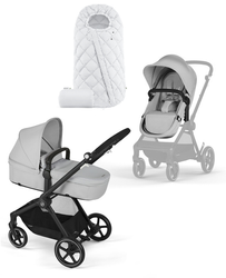 Cybex Eos Basic 2w1 Wózek Głęboko-Spacerowy Lava Grey + Cybex Śpiworek Snogga 2 Lava Grey