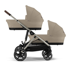 Cybex Gazelle S Wózek Głęboko-Spacerowy Bliźniaczy Rama Taupe Almond Beige