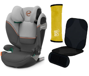 Cybex Solution S2 I-Fix Fotelik Samochodowy 15-50 kg Lava Grey 2023 + Babysafe Nakładka Na Pas + BabySafe Ochraniacz Fotela