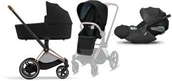 Cybex e-Priam 3.0 Wózek Głęboko-Spacerowy + Cloud Z2 Fotelik Samochodowy 0-13 kg Zestaw 3w1 Deep Black