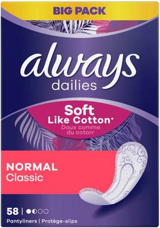 Always Soft&Cotton Wkładki Higieniczne 58 szt