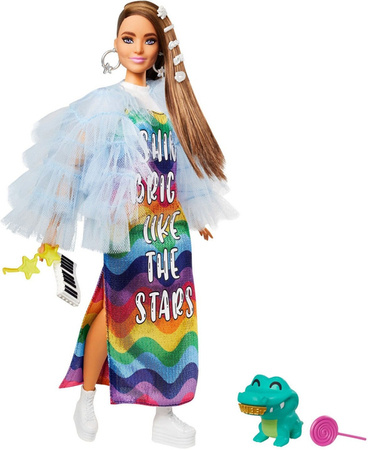 Barbie Extra Moda Lalka + Zwierzątko GRN27 GYJ78