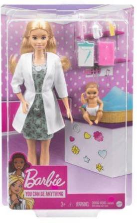 Barbie Kariera Lekarz Pediatra z Bobasem i Akcesoriami GVK03