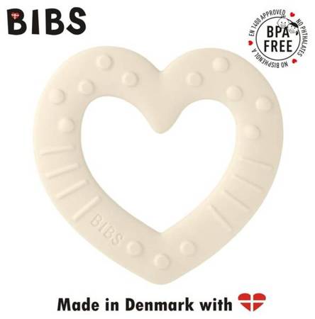 Bibs Baby Bitie Heart Gryzak Dla Niemowlaka Ivory