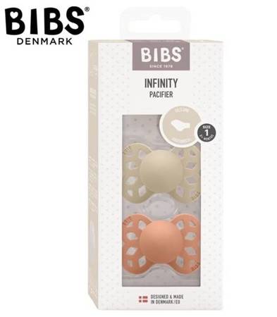 Bibs Infinity Anatomical Smoczek Anatomiczny Silikonowy 2-pak r.M Vanilla & Peach