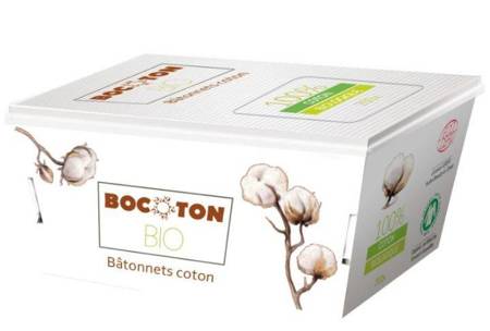 Bocoton Papierowe Patyczki Higieniczne z Certyfikatem Ecocert Gots 200x Opakowanie Białe