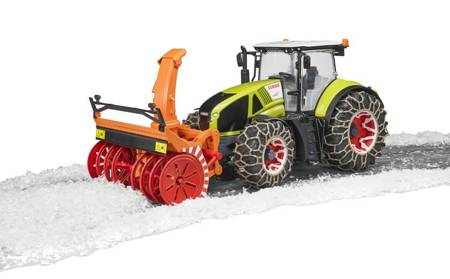 Bruder Traktor Claas Axion 950 + Pług Śnieżny i Łańcuchy Na Koła