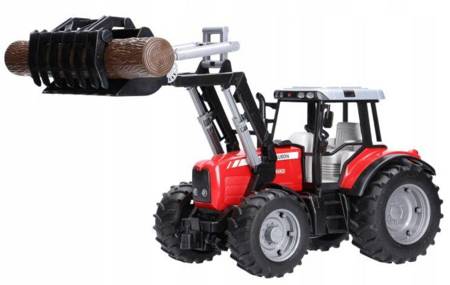 Bruder Traktor Massey Ferguson 7480 Z Ładowaczem Czołowym, Przyczepą Do Drzewa