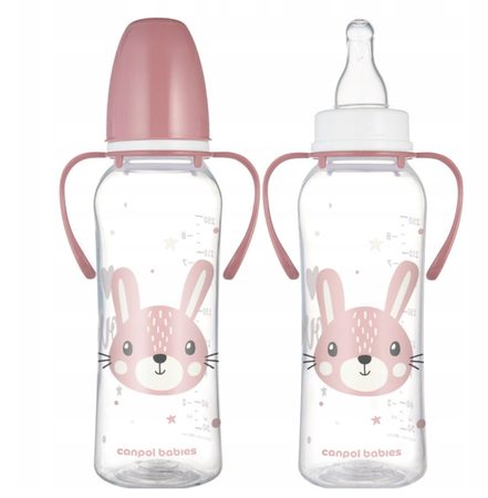 Canpol Babies Butelka Z Uchwytami Cute Animals Różowa 250 ml