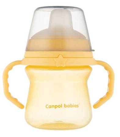 Canpol Babies FirstCup Kubek z Silikonowym Ustnikiem 150ml Żółty 56/614_yel