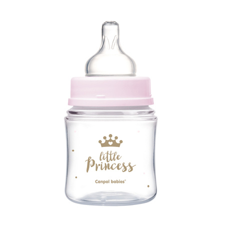Canpol Babies PP Easy Start Royal Baby Butelka Szeroka Antykolkowa 120ml PP 35/233 Różowy