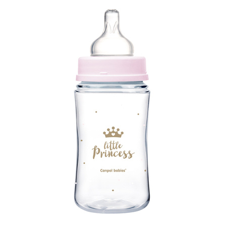 Canpol Babies PP Easy Start Royal Baby Butelka Szeroka Antykolkowa 240ml 35/234 Różowy