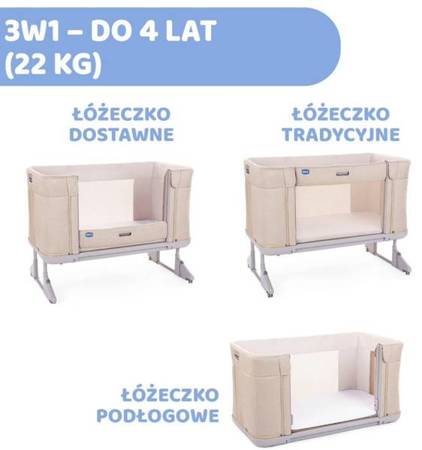 Chicco Next2Me Forever Łóżeczko Dostawne 3w1 do 22kg Ash Grey