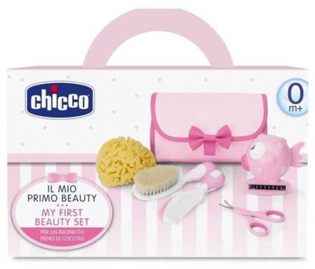 Chicco Zestaw Akcesoriów Do Higieny i Kąpieli w Etui 0M+ Różowy 