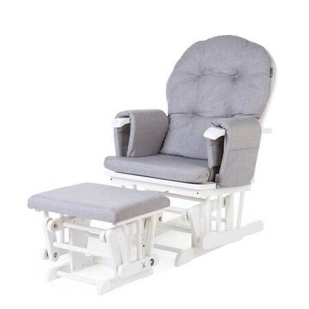 Childhome Fotel pływający zaokrąglony z podnóżkiem White/Grey