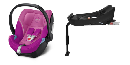 Cybex Aton 5 Fotelik Samochodowy 0-13kg  + Baza 2-fix Zestaw 2w1 Magnolia Pink