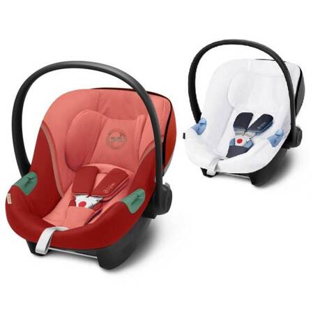 Cybex Aton S2 i-Size Fotelik Samochodowy 0-13kg + Tapicerka Letnia Hibiscus Red 2023