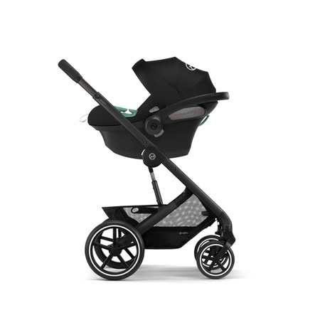 Cybex Balios S Lux Wózek Głęboko-Spacerowy + Cloud G I-Size Fotelik Samochodowy 0-13kg + Osłony Przeciwdeszczowe + Adaptery Moon Black 