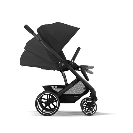 Cybex Balios S Lux Wózek Głęboko-Spacerowy + Cloud G I-Size Fotelik Samochodowy 0-13kg + Osłony Przeciwdeszczowe + Adaptery Moon Black 