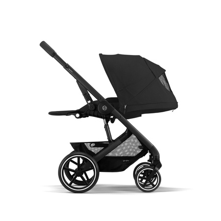 Cybex Balios S Lux Wózek Głęboko-Spacerowy + Cloud G I-Size Fotelik Samochodowy 0-13kg + Osłony Przeciwdeszczowe + Adaptery Moon Black 