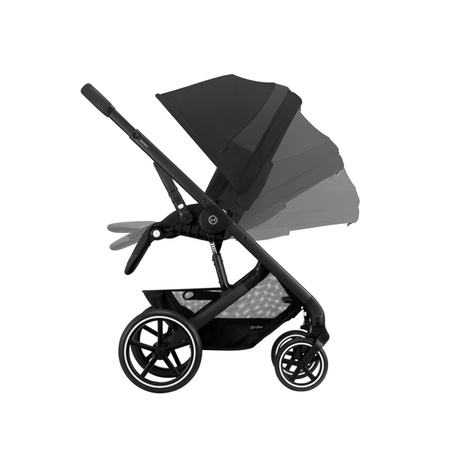 Cybex Balios S Lux Wózek Głęboko-Spacerowy + Cloud G I-Size Fotelik Samochodowy 0-13kg + Osłony Przeciwdeszczowe + Adaptery Moon Black 