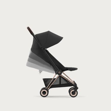 Cybex Coya Wózek Spacerowy Rama Rosegold Black Cozy Beige