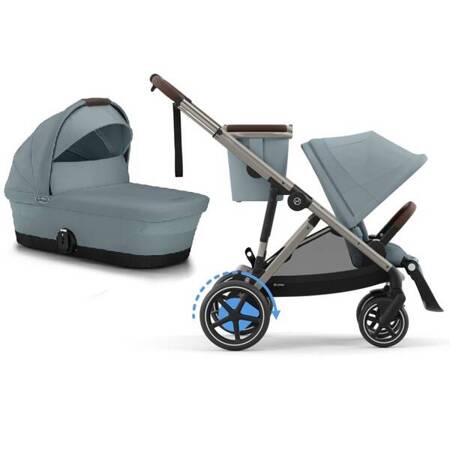 Cybex E-Gazelle S Wspomagany Wózek Głęboko-Spacerowy Rok Po Roku Stormy Blue