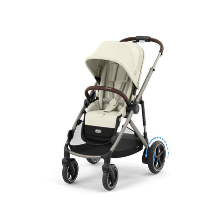 Cybex E-Gazelle S Wspomagany Wózek Spacerowy Bliźniaczy Seashell Beige