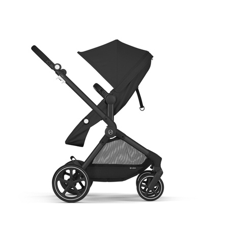 Cybex Eos Basic 3w1 Wózek Głęboko-Spacerowy Rama Czarna + Adaptery + Fotelik Aton B2 I-Size Moon Black 