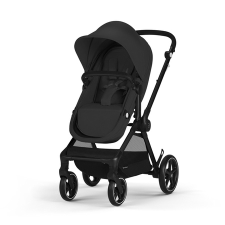 Cybex Eos Basic 3w1 Wózek Głęboko-Spacerowy Rama Czarna + Adaptery + Fotelik Aton B2 I-Size Moon Black 