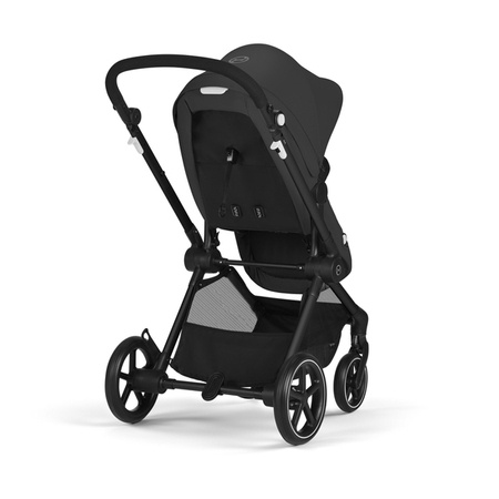 Cybex Eos Basic 3w1 Wózek Głęboko-Spacerowy Rama Czarna + Adaptery + Fotelik Aton B2 I-Size Moon Black 