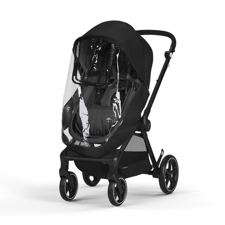 Cybex Eos Basic 3w1 Wózek Głęboko-Spacerowy Rama Czarna + Adaptery + Fotelik Aton B2 I-Size Moon Black + Baza One 