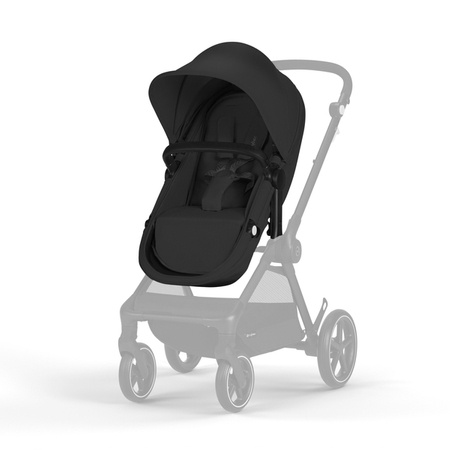 Cybex Eos Basic 3w1 Wózek Głęboko-Spacerowy Rama Czarna + Adaptery + Fotelik Aton B2 I-Size Moon Black  + Materac