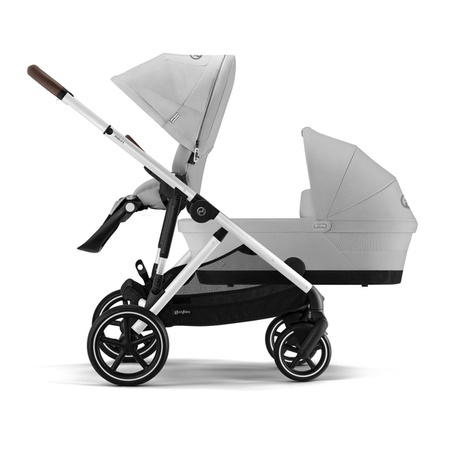 Cybex Gazelle S Wózek Głęboko-Spacerowy Bliźniaczy Rama Srebrna Lava Grey