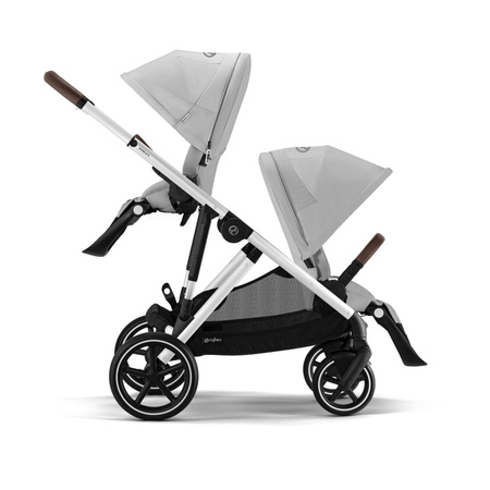 Cybex Gazelle S Wózek Głęboko-Spacerowy Bliźniaczy Rama Srebrna Lava Grey